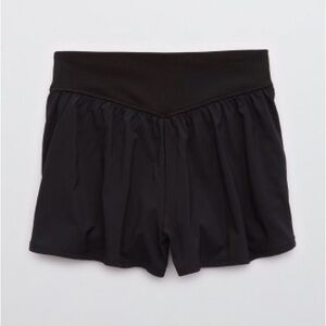 aerie Offline Real Me Women's Nylon Black Athletic Running Shorts